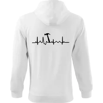 Pánská mikina Ekg Kladivo - Mikina s kapucí na zip trendy zipper - 2XL ( Bílá )