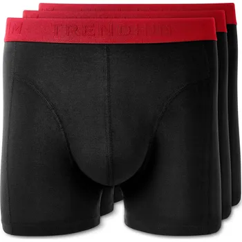 Boxerky XL - FlexFeel | Balení 3 ks černých bavlněných boxerek s červeným pasem - Trendhim