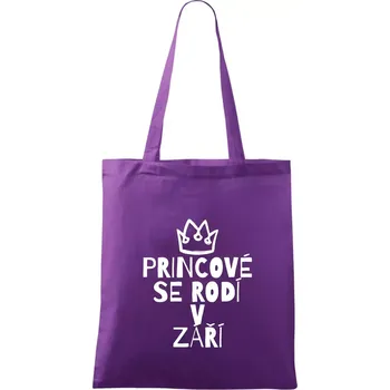 Princové se rodí v září - Taška bavlněná - 42 x 38 cm ( Fialová )