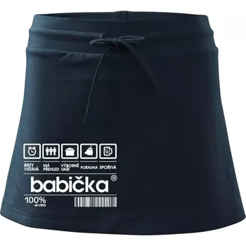 Dámská sukně Čárový kód babička - Sportovní sukně - two in one - L ( Námořní modrá (velmi tmavá - téměř černá) )