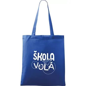 Nákupní taška Škola volá - Taška bavlněná - 42 x 38 cm ( Královská modrá )
