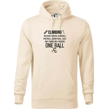 Pánská mikina Climbing beacause one ball - Mikina pánská Cape s kapucí - 4XL ( Mandlová )