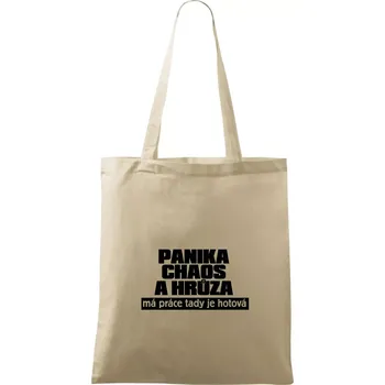 Nákupní taška Panika, chaos a hrůza - Taška bavlněná - 42 x 38 cm ( Naturální )