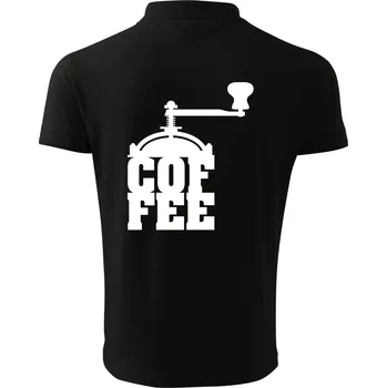 Pánská košile Coffee mlýnek - Polokošile pánská Pique Polo 203 - 4XL ( Černá )