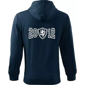 Pánská mikina Narozeninový motiv - znak - 2012 - Mikina s kapucí na zip trendy zipper - 3XL ( Námořní modrá (velmi tmavá - téměř černá) )