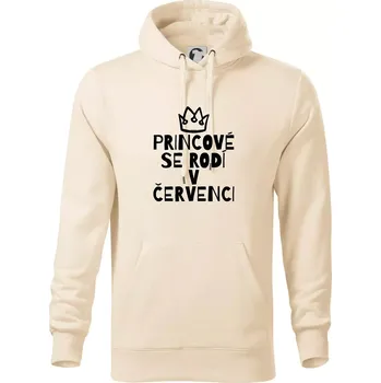 Pánská mikina Princové se rodí v červenci - Mikina pánská Cape s kapucí - 5XL ( Mandlová )