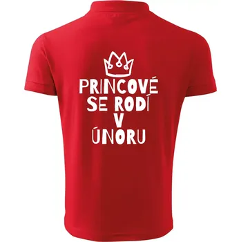 Pánská košile Princové se rodí v únoru - Polokošile pánská Pique Polo 203 - 2XL ( Červená )