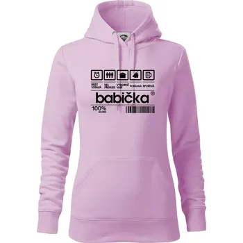 Dámská mikina Čárový kód babička - Mikina dámská Cape s kapucí - XS ( Orchid )
