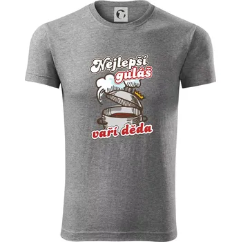Nejlepší guláš vaří děda - Viper FIT - Pánské zůžené tričko - M ( Tmavě šedý melír )