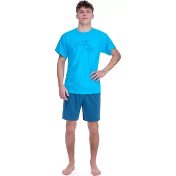 Pánské pyžamo 3479/26 - pánské pyžamo Ruko, 3XL, tyrkys