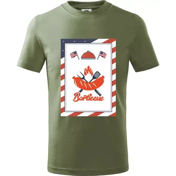 USA BBQ POSTER - Tričko dětské bavlněné - 134 cm/8 let ( Khaki )
