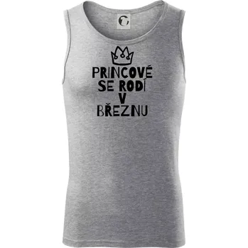 Princové se rodí v březnu - Tílko pánské Core - M ( Tmavě šedý melír )