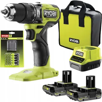 Vrtačka RYOBI aku vrtačka 2x2.0Ah NABÍJEČKA + sada bitů 28 ks