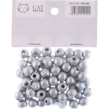 Dětské navlékací korálky Korálky 10mm, 76ks dřevěné, SILVER