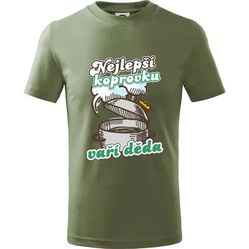 Chlapecké oblečení Nejlepší koprovku vaří děda - Tričko dětské bavlněné - 134 cm/8 let ( Khaki )