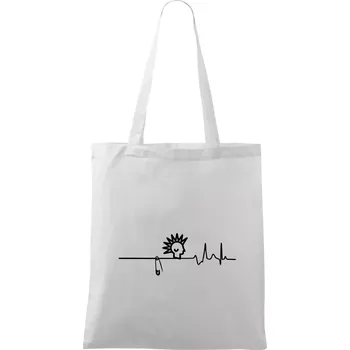 Nákupní taška Ekg punk - Taška bavlněná - 42 x 38 cm ( Bílá )