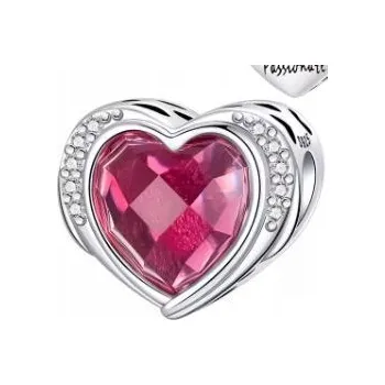 Přívěsek Korálek amarantové barvy s křišťál, přívěsek, korálky, stříbro 925