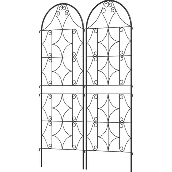 Opora na rostlinu Outsunny kovová popínavá mřížka sada 2 nerezových podpěr pro popínavé rostliny 50x150 cm černá