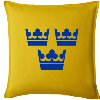 Polštář Švédské koruny 3x velké modré - Polštář 50x50 - 50x50 - Pouze potah ( Žlutá )