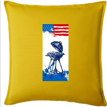 Polštář USA BBQ draw grill - Polštář 50x50 - 50x50 - Pouze potah ( Žlutá )