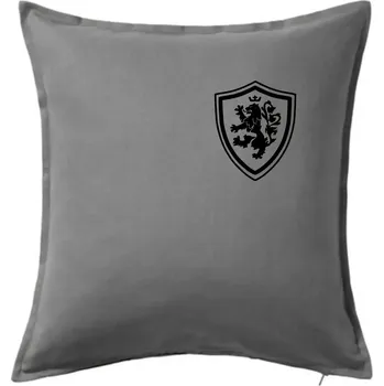 Polštář Český lev erb na prsu a na zádech - Polštář 50x50 - 50x50 - Pouze potah ( Tmavě šedý melír )