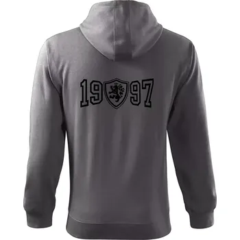Pánské oblečení Narozeninový motiv - znak - 1997 - Mikina s kapucí na zip trendy zipper - S ( Ocelově šedá )