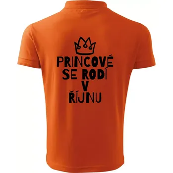 Pánská košile Princové se rodí v říjnu - Polokošile pánská Pique Polo 203 - 4XL ( Oranžová )