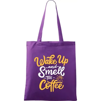 Nákupní taška Wake Up and Smell The Coffee - Taška bavlněná - 42 x 38 cm ( Fialová )