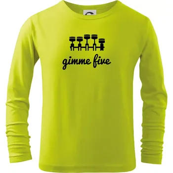 Dětská móda Gimme five - dej mě pět - pětiválec - Triko dětské Long Sleeve - 122 cm/6 let ( Limetková )
