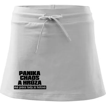 Dámská sukně Panika, chaos a hrůza - Sportovní sukně - two in one - M ( Bílá )