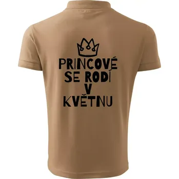 Pánská košile Princové se rodí v květnu - Polokošile pánská Pique Polo 203 - 3XL ( Písková )