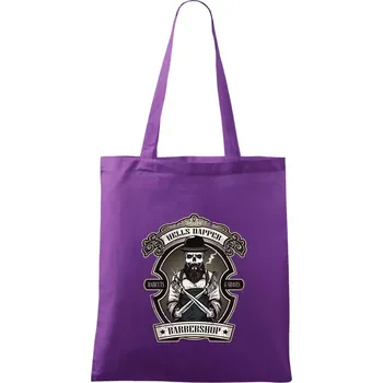 Barbershop nůžky - Taška bavlněná - 42 x 38 cm ( Fialová )