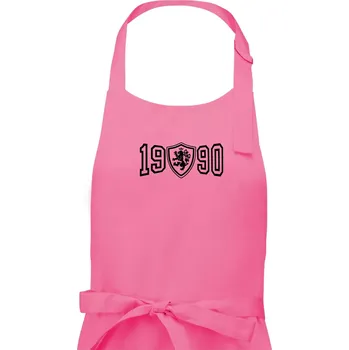 Kuchyňská zástěra Narozeninový motiv - znak - 1990 - Pánská zástěra na vaření - Univerzální velikost ( Růžová )