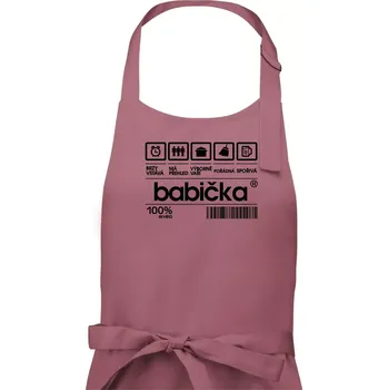 Kuchyňská zástěra Čárový kód babička - Dámská zástěra na vaření - Univerzální velikost ( Starorůžová )