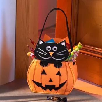 3Pagen Halloweenská taška Dýně s kočkou