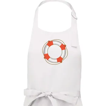 Kuchyňská zástěra Záchranný kruh - Pánská zástěra na vaření - Univerzální velikost ( Bílá )