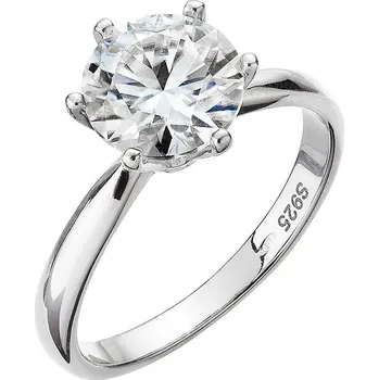 Prsten EVOLUTION GROUP CZ Stříbrný prsten MIA moissanite 8 mm - 15M00002 vel. 57
