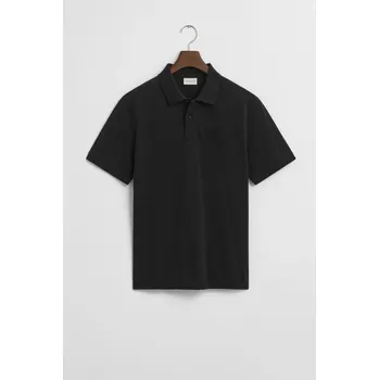 Pánská košile POLOKOŠILE GANT REG TONAL SHIELD SS POLO BLACK