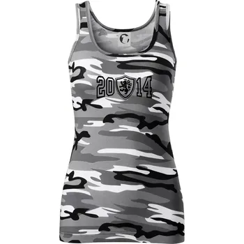 Dámské tričko Narozeninový motiv - znak - 2014 - Dámské Maskáčové tílko - M ( Šedý maskáč )