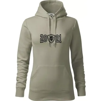 Dámská mikina Narozeninový motiv - znak - 2021 - Mikina dámská Cape s kapucí - S ( Light khaki )