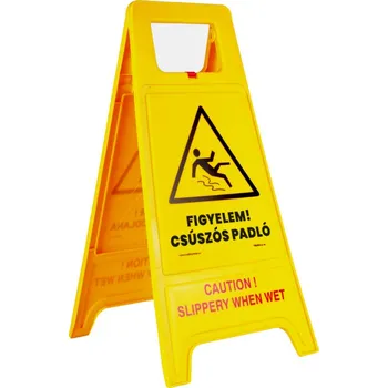 Traiva s.r.o. Výstražný stojan - áčko, Pozor! Kluzká podlaha (maďarsko/anglický) Varianty: Výstražný stojan (áčko), Pozor! Kluzká podlaha - maďarsko/anglický, Kód: 06190