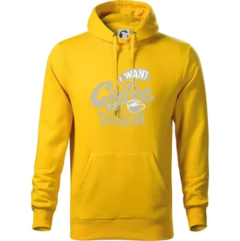 Pánská mikina Coffee opinion - Mikina pánská Cape s kapucí - 4XL ( Žlutá )