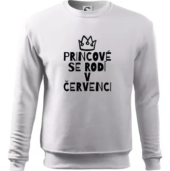 Pánská mikina Princové se rodí v červenci - Mikina Essential pánská - M ( Bílá )