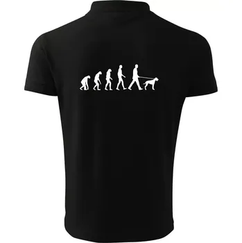 Pánská košile Evoluce pes ohař - Polokošile pánská Pique Polo 203 - 4XL ( Černá )