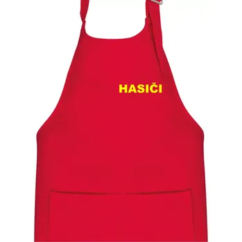 Kuchyňská zástěra Hasiči název samostatný - Dětská zástěra na vaření - Univerzální velikost ( Červená )