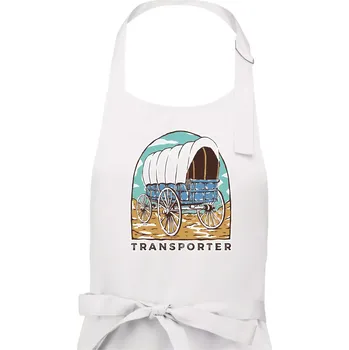Kuchyňská zástěra Transporter - Dámská zástěra na vaření - Univerzální velikost ( Bílá )