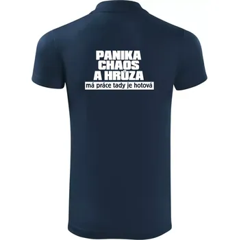 Pánská košile Panika, chaos a hrůza - Polokošile Victory sportovní (dresovina) - L ( Námořní modrá (velmi tmavá - téměř černá) )