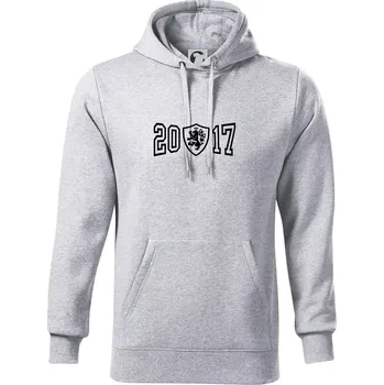 Pánská mikina Narozeninový motiv - znak - 2017 - Mikina pánská Cape s kapucí - 5XL ( Světlešedý Melír )