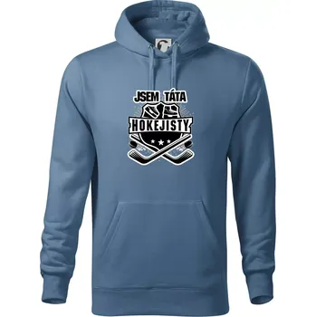Pánská mikina Erb - Jsem táta hokejisty - Mikina pánská Cape s kapucí - 5XL ( Denim )