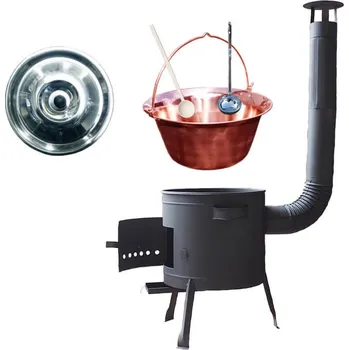 Kempingové nádobí Měděný kotlík 30 L + žáruvzdorná kotlina 45 PLUS 600